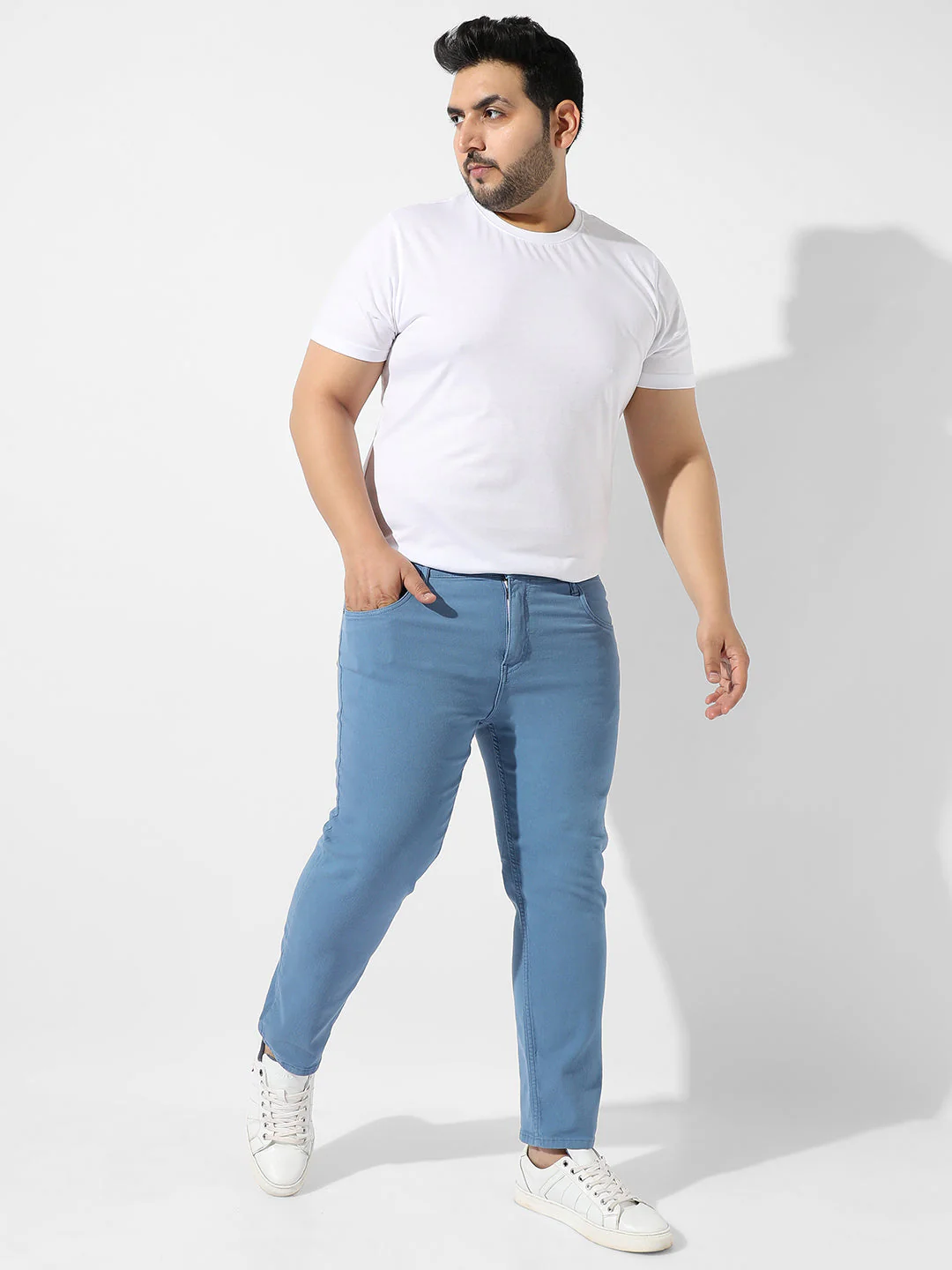 Classic Blue Light-Washed Denim Jeans - Image 5