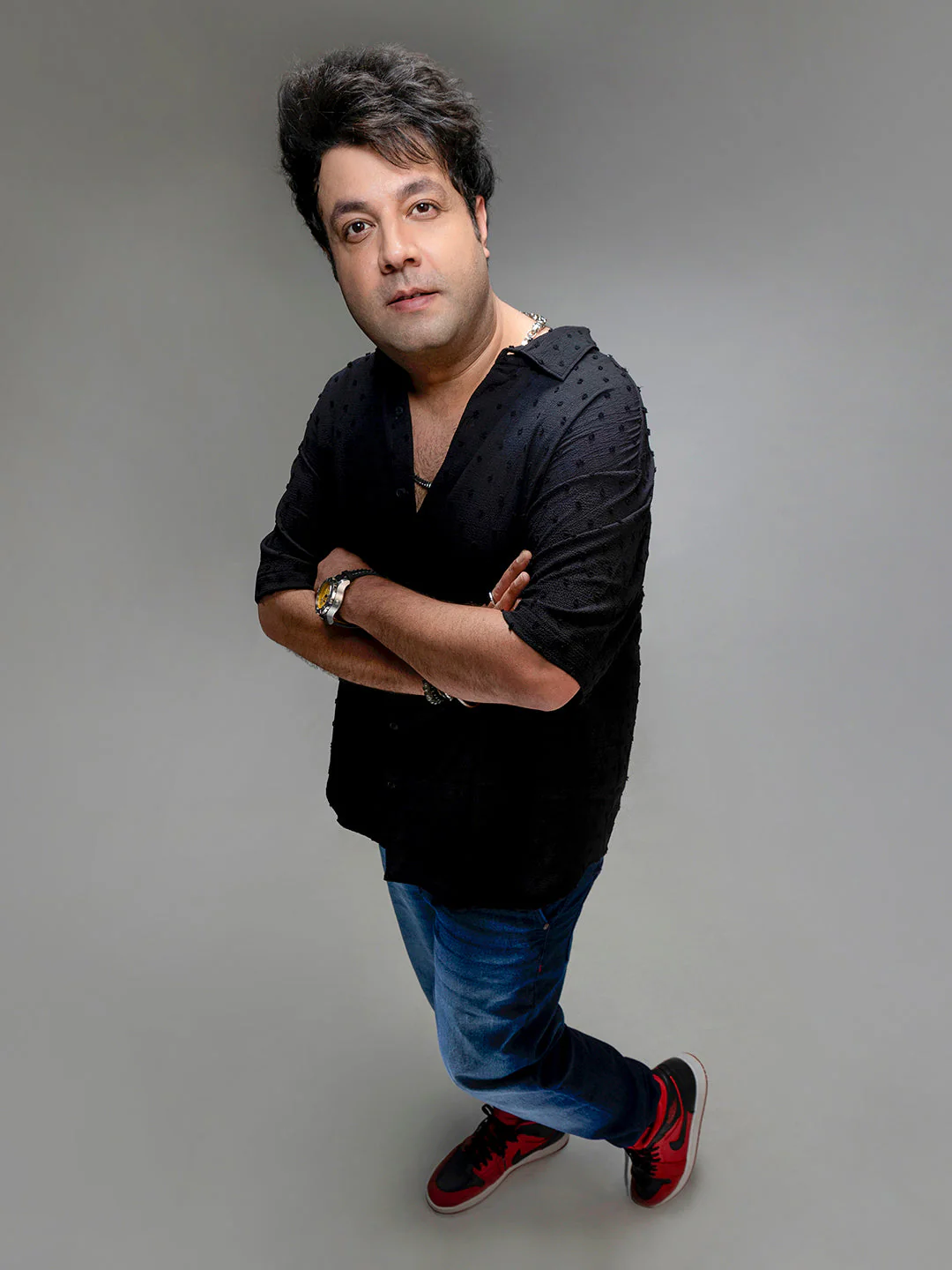 Black Textured Casual Shirt - Image 6