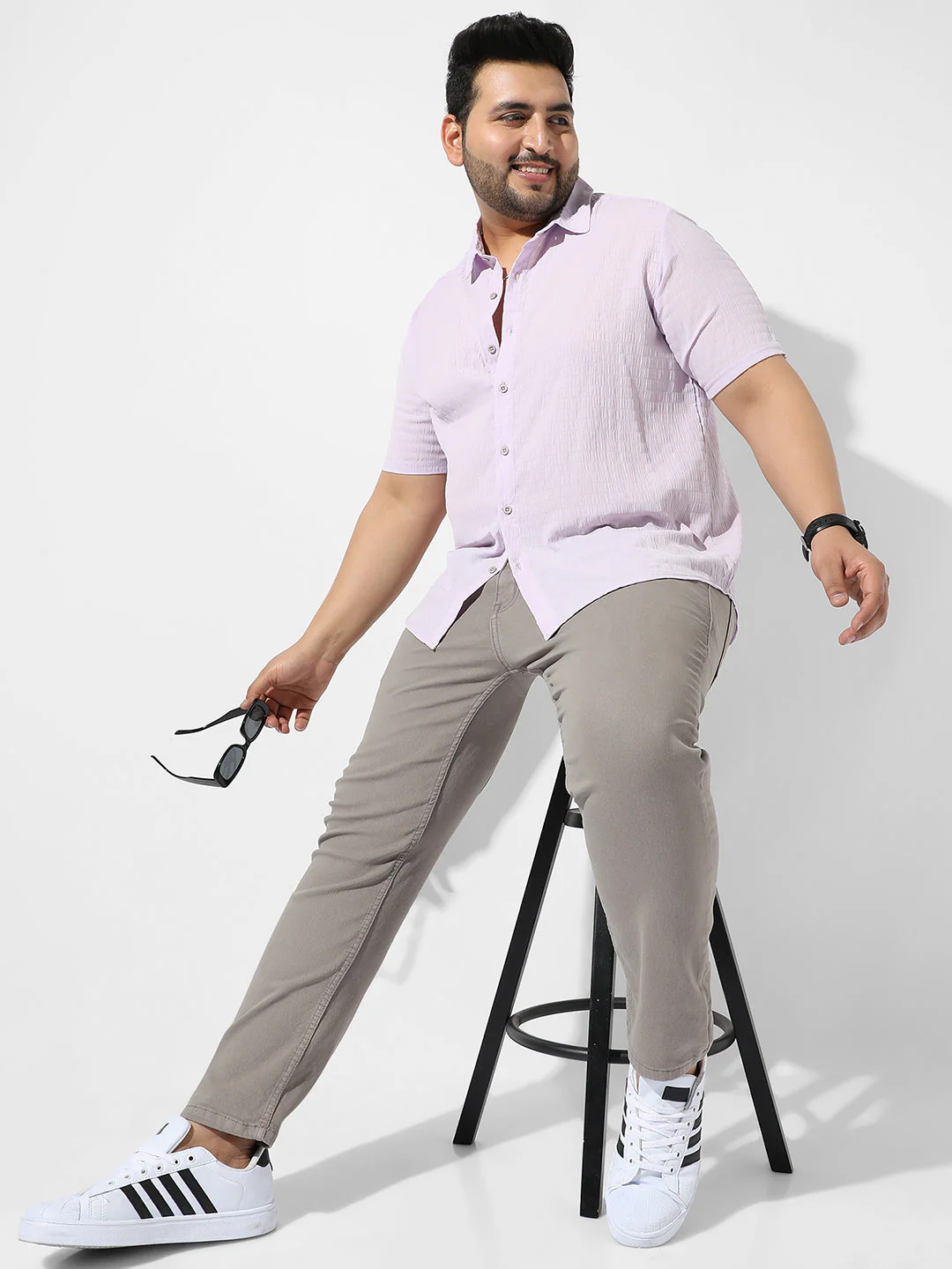 Lavender Textured Casual Shirt - Image 6