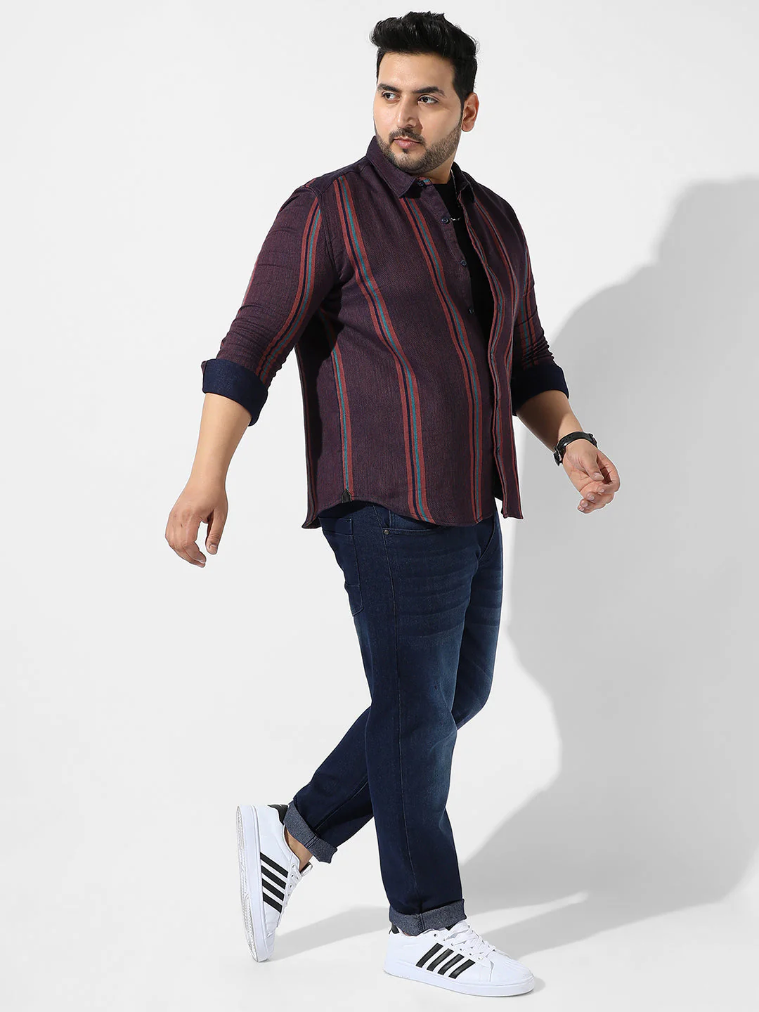 Maroon Striped Casual Shirt - Image 5