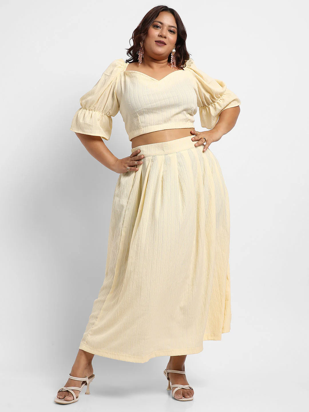 Light Yellow Cropped Co-Ord Set - Image 2