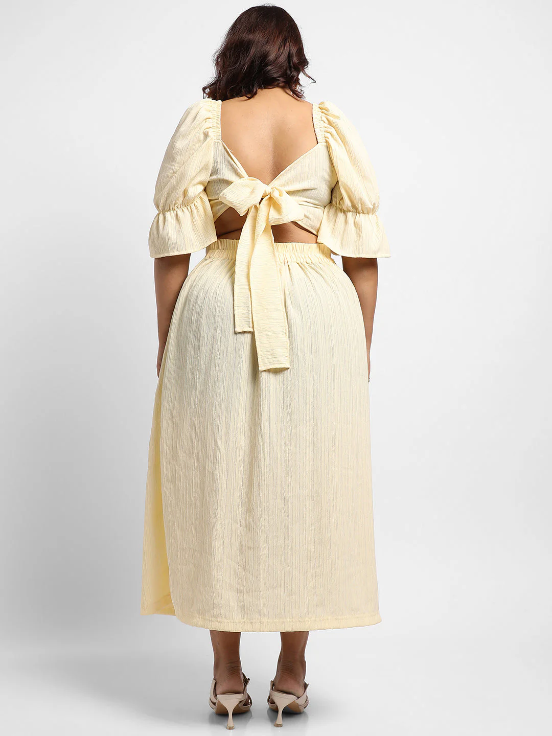 Light Yellow Cropped Co-Ord Set - Image 4