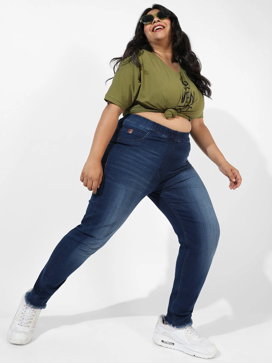 Navy Blue Dark-Wash Denim Jeans - Image 6
