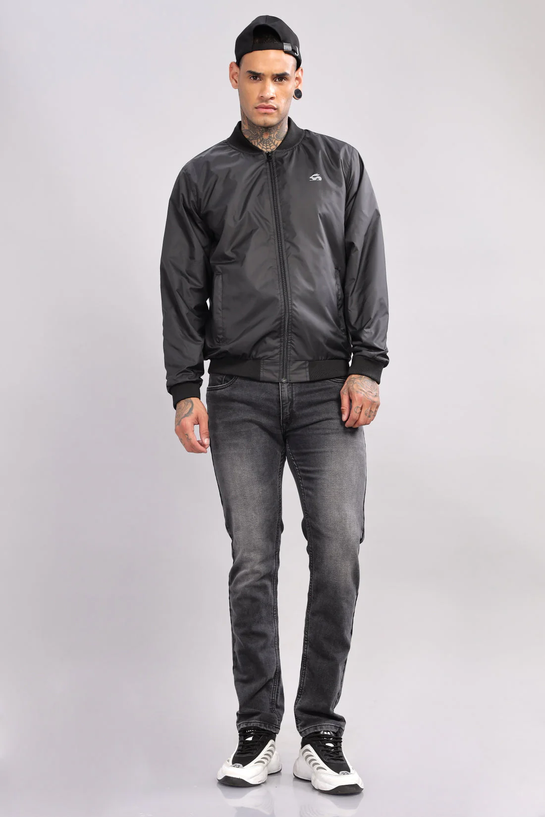 Polyester Winter Black Jacket - Image 6