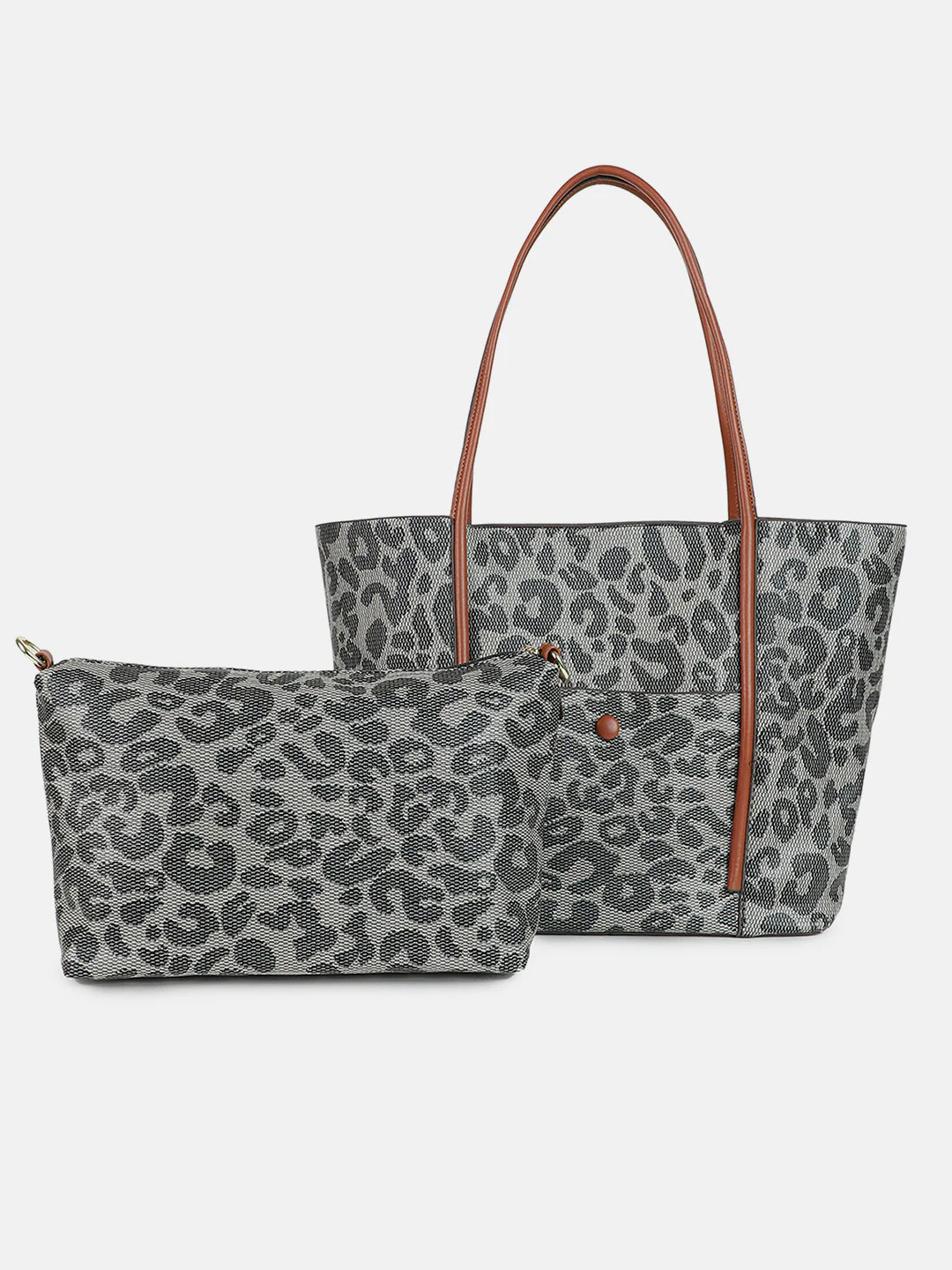 Leah Multicolor Tote Bag With Pouch Set - Image 5