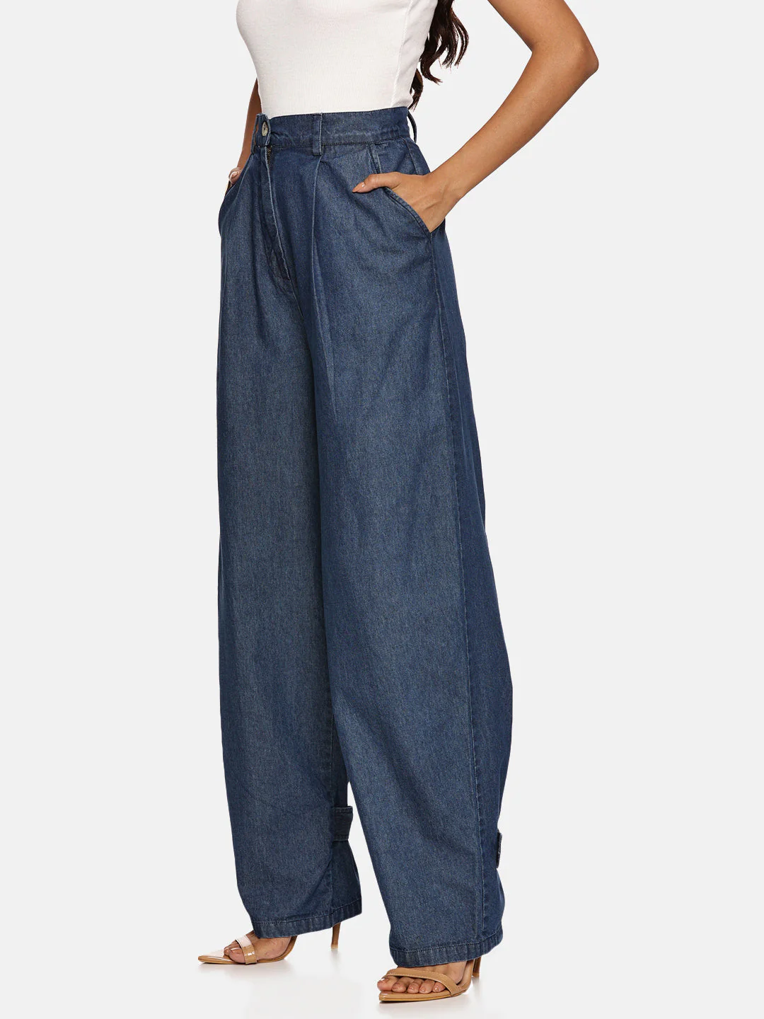 IS.U Light Blue Barrel Fit Pant - Image 7