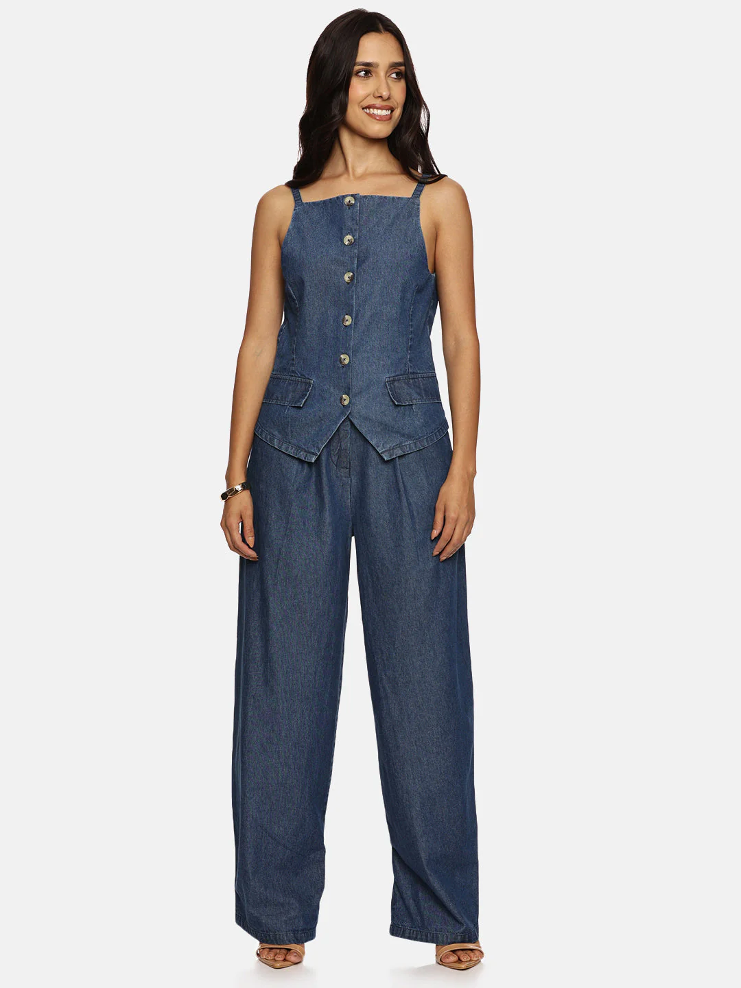 IS.U Light Blue Denim Vest Top - Image 11