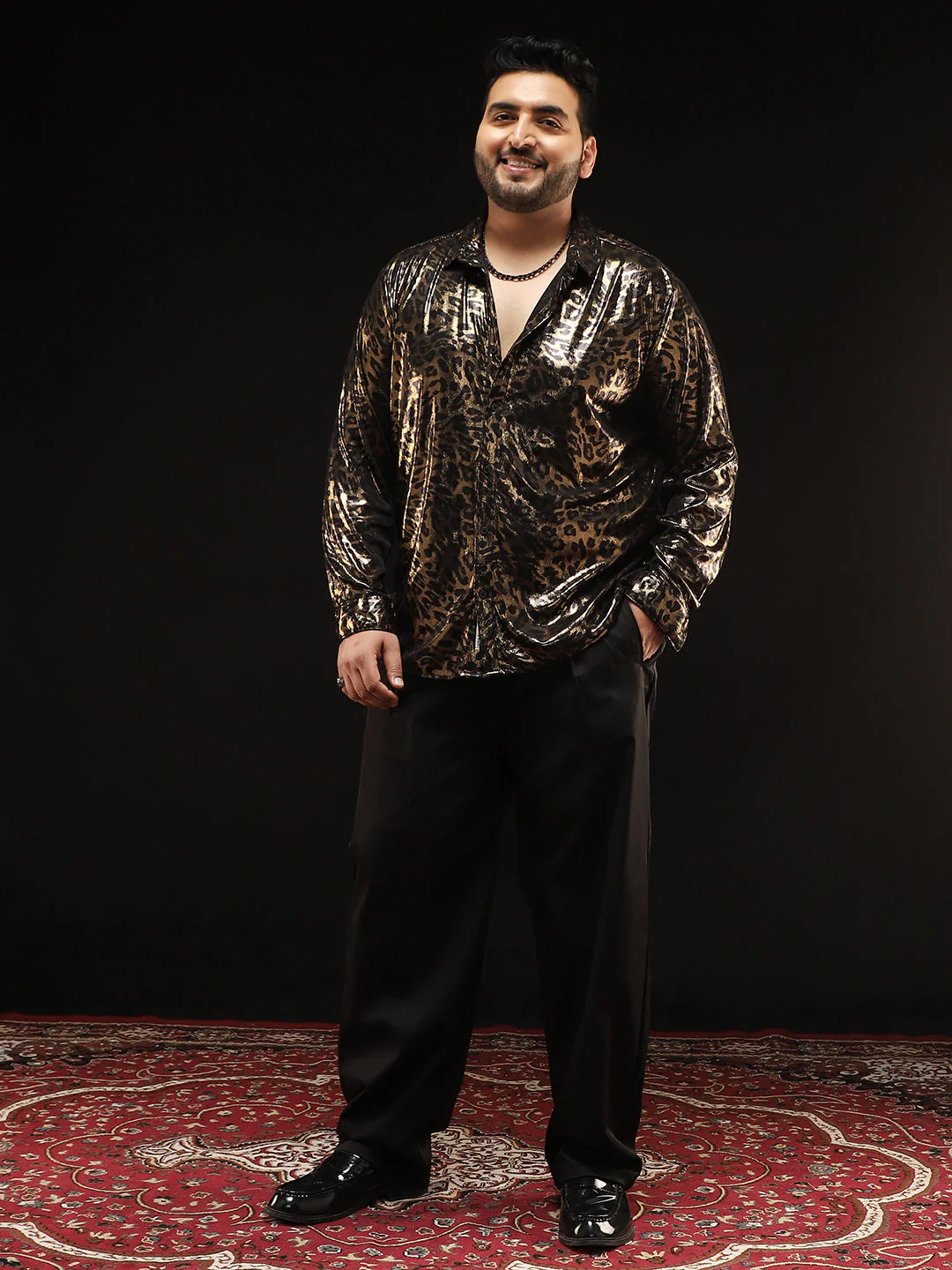 Metallic-Cheetah Velvet Shirt - Image 5
