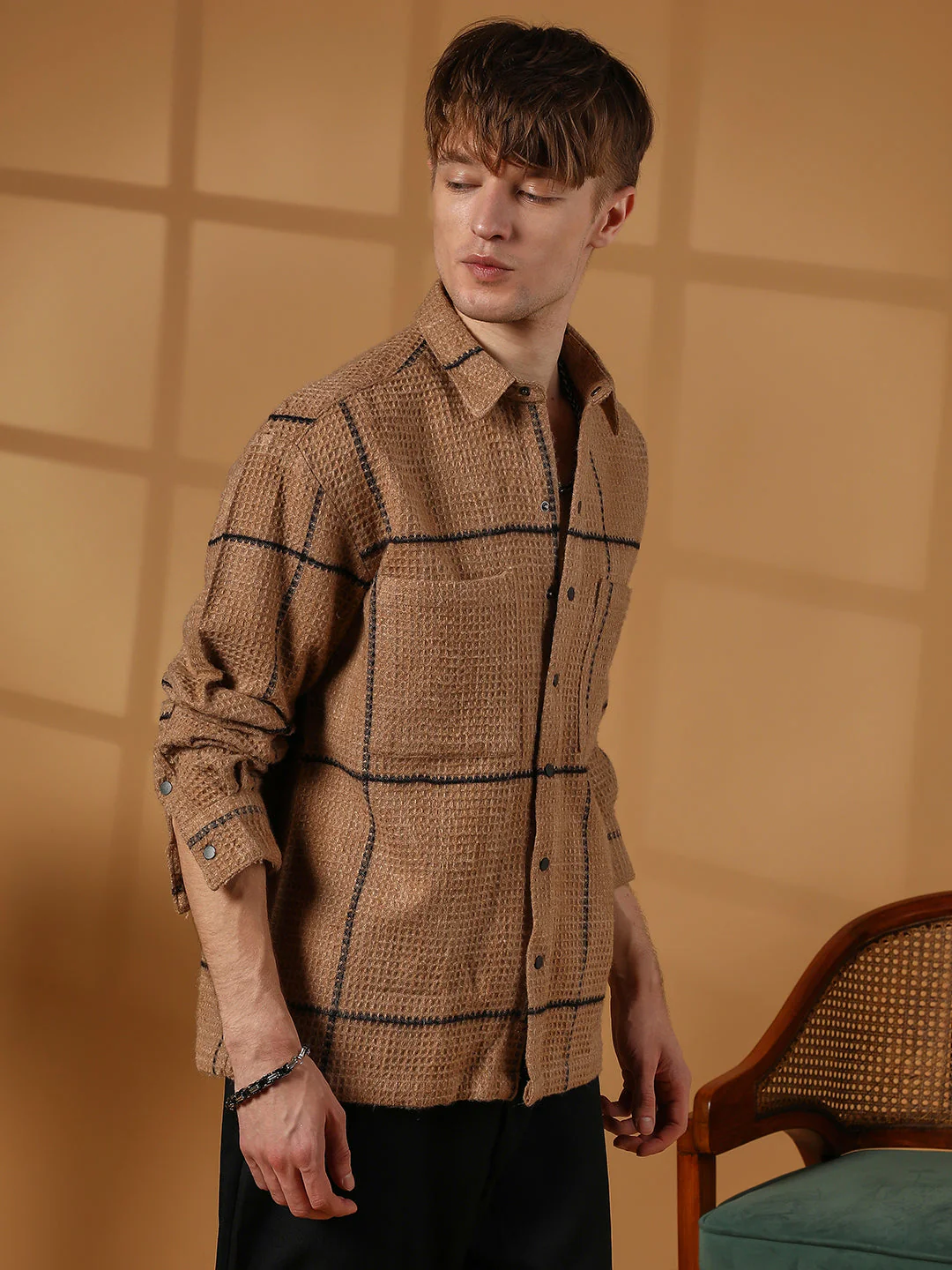 Graph-Check Waffle Overshirt - Image 3