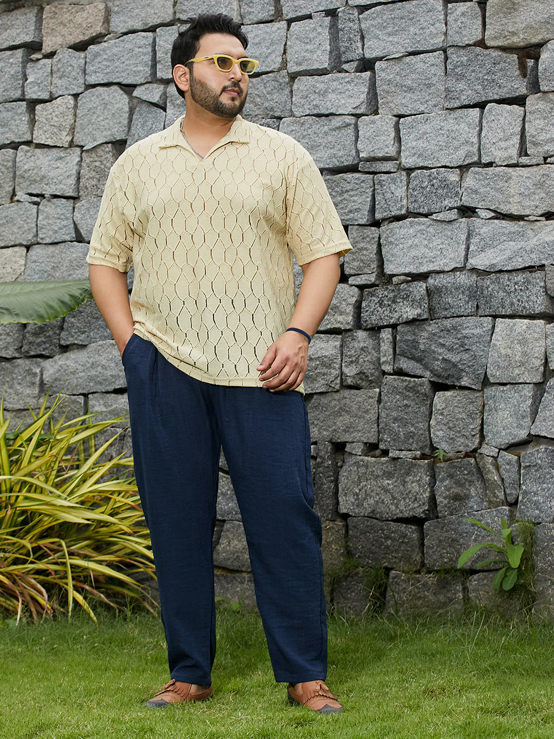 Honeycomb-Knit Polo T-Shirt - Image 6