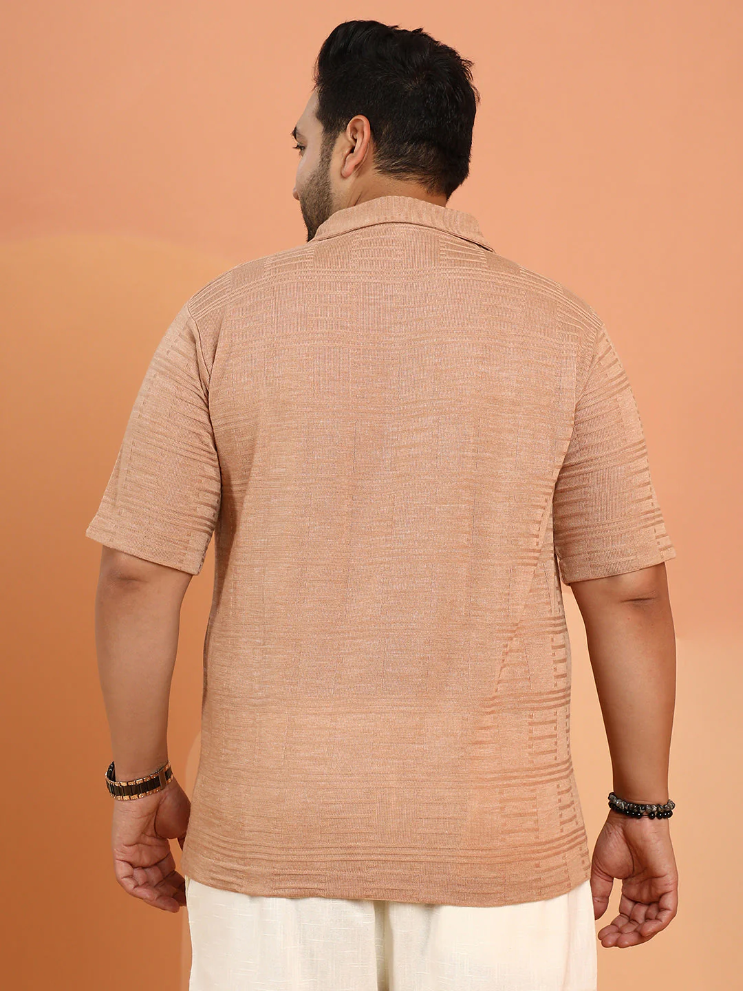 Dash-Ribbed Knit Polo Shirt - Image 4