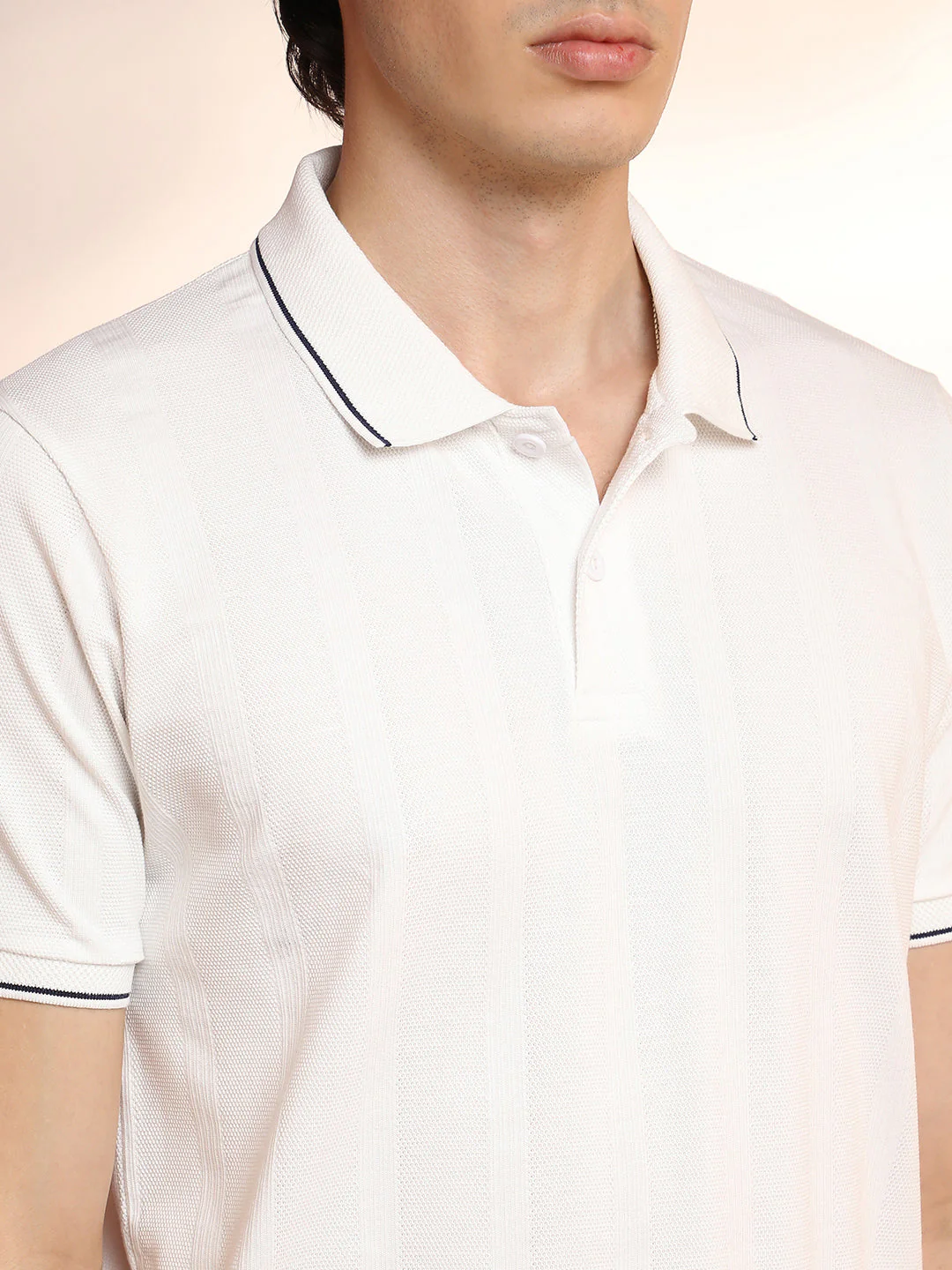 Lined-Knit Polo T-Shirt - Image 7