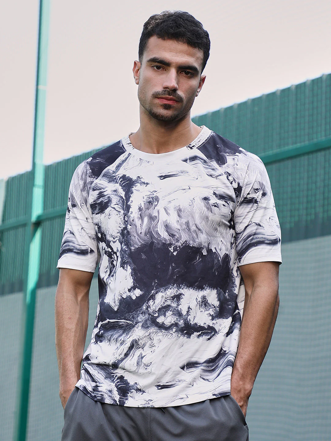Contrast-Brushed Activewear T-Shirt - Image 2