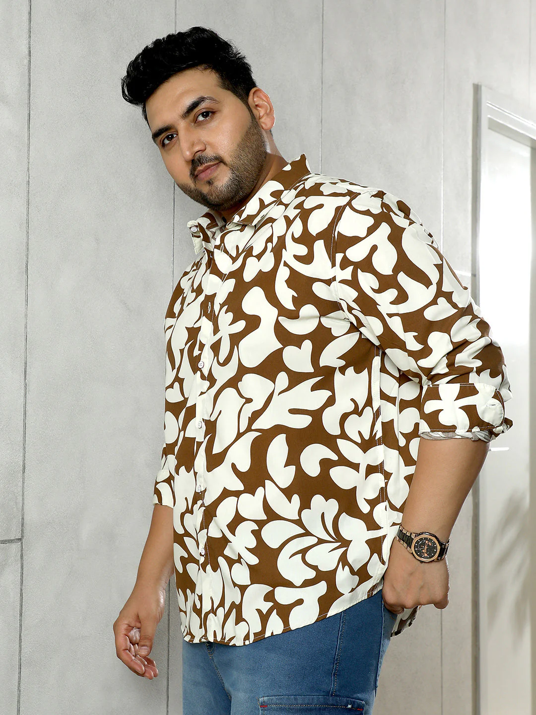 Contrast-Botanics Imprint Shirt - Image 3