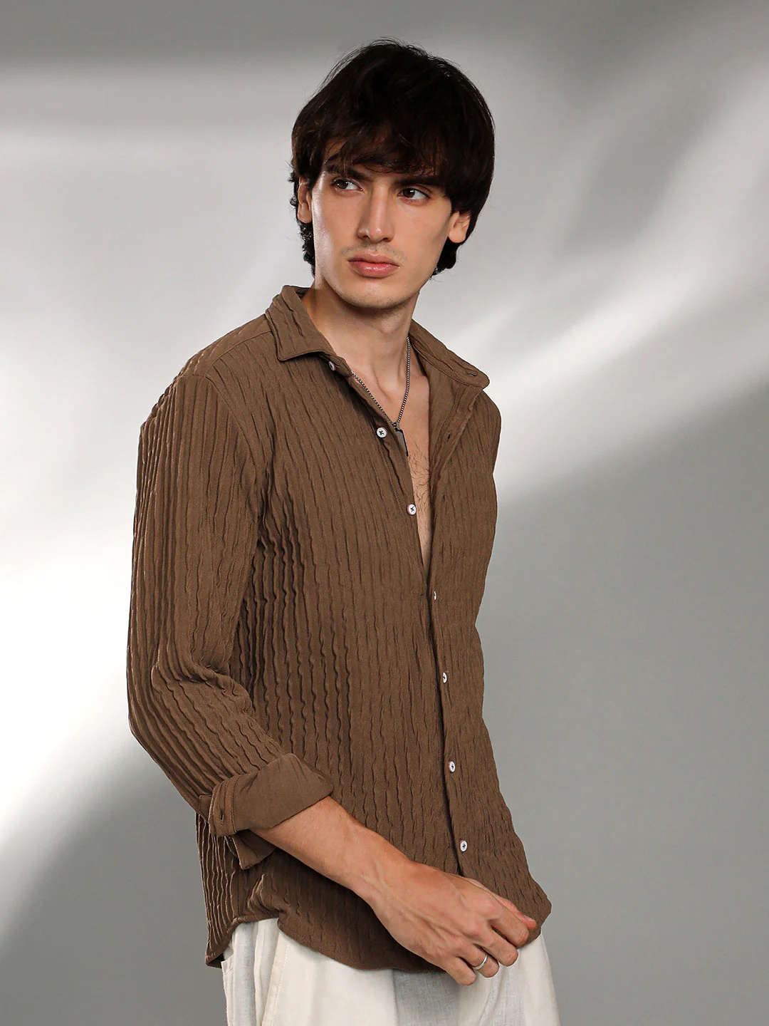 Crease-Stripe Textured Shirt - Image 3