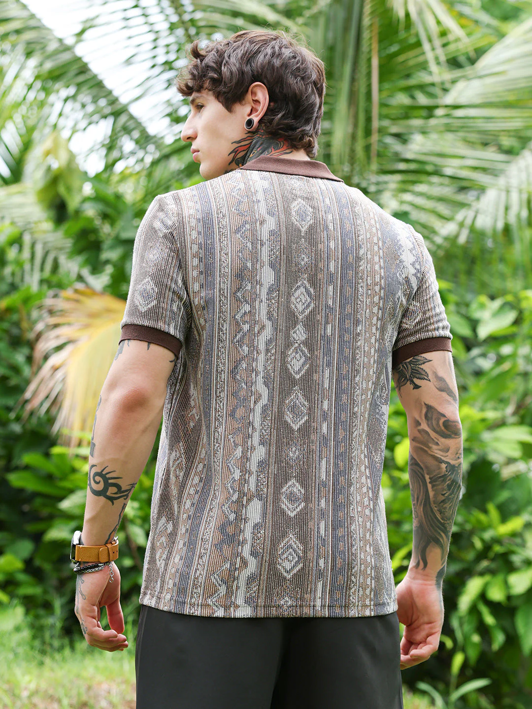 Folk Jacquard-Knit Polo Shirt - Image 4
