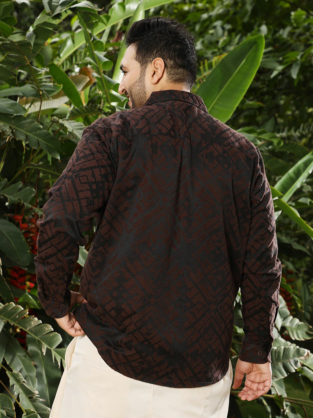 Faded-Cubic Jacquard Shirt - Image 4