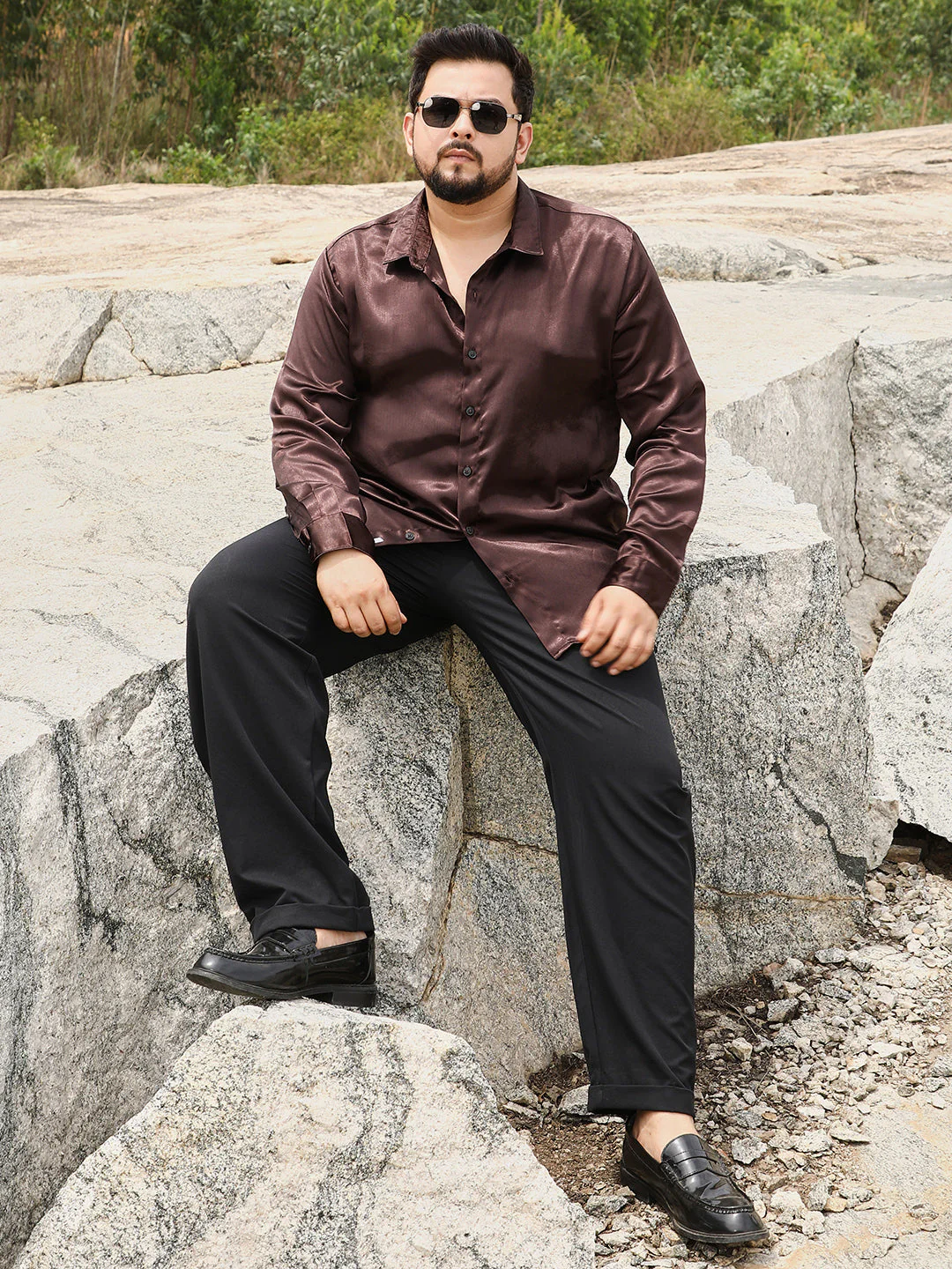 Gleaming Crushed-Satin Shirt - Image 6