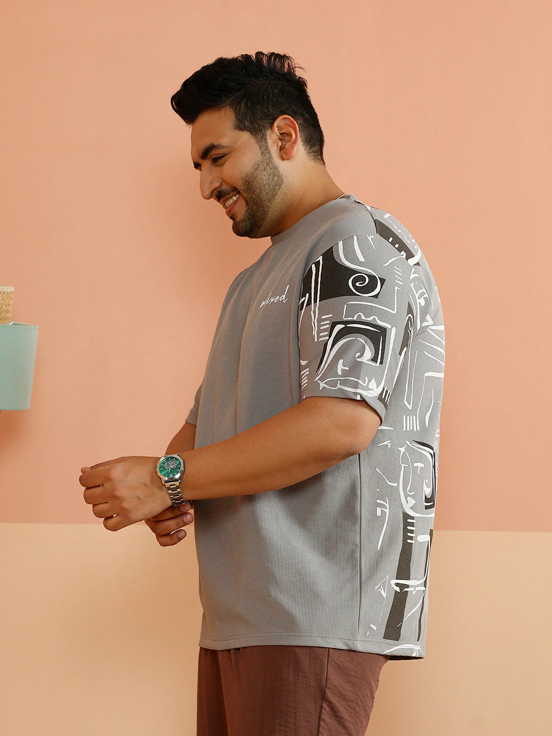Boxy Folk-Wave T-Shirt - Image 4