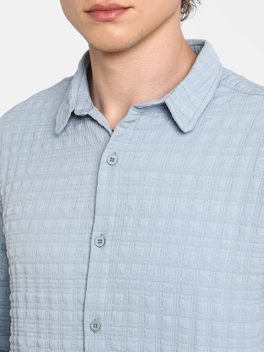 Box-Textured Oversized Shirt - Image 6