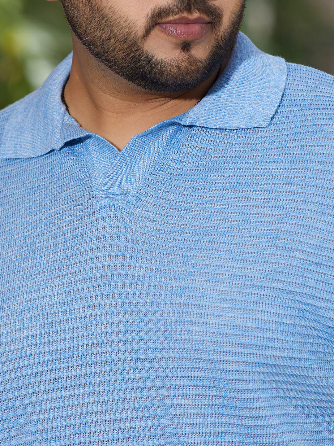 Horizontal-Textured Polo T-Shirt - Image 7