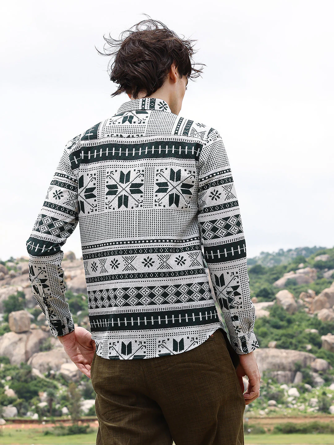 Geometric Seersucker Shirt - Image 9