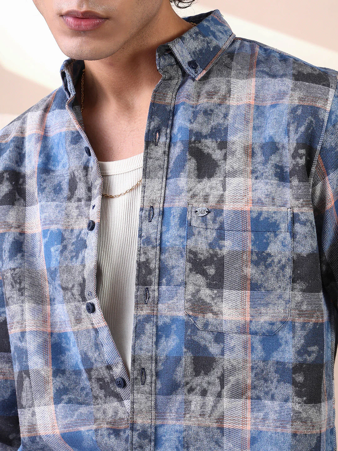 Faded-Plaid Regular Shirt - Image 7