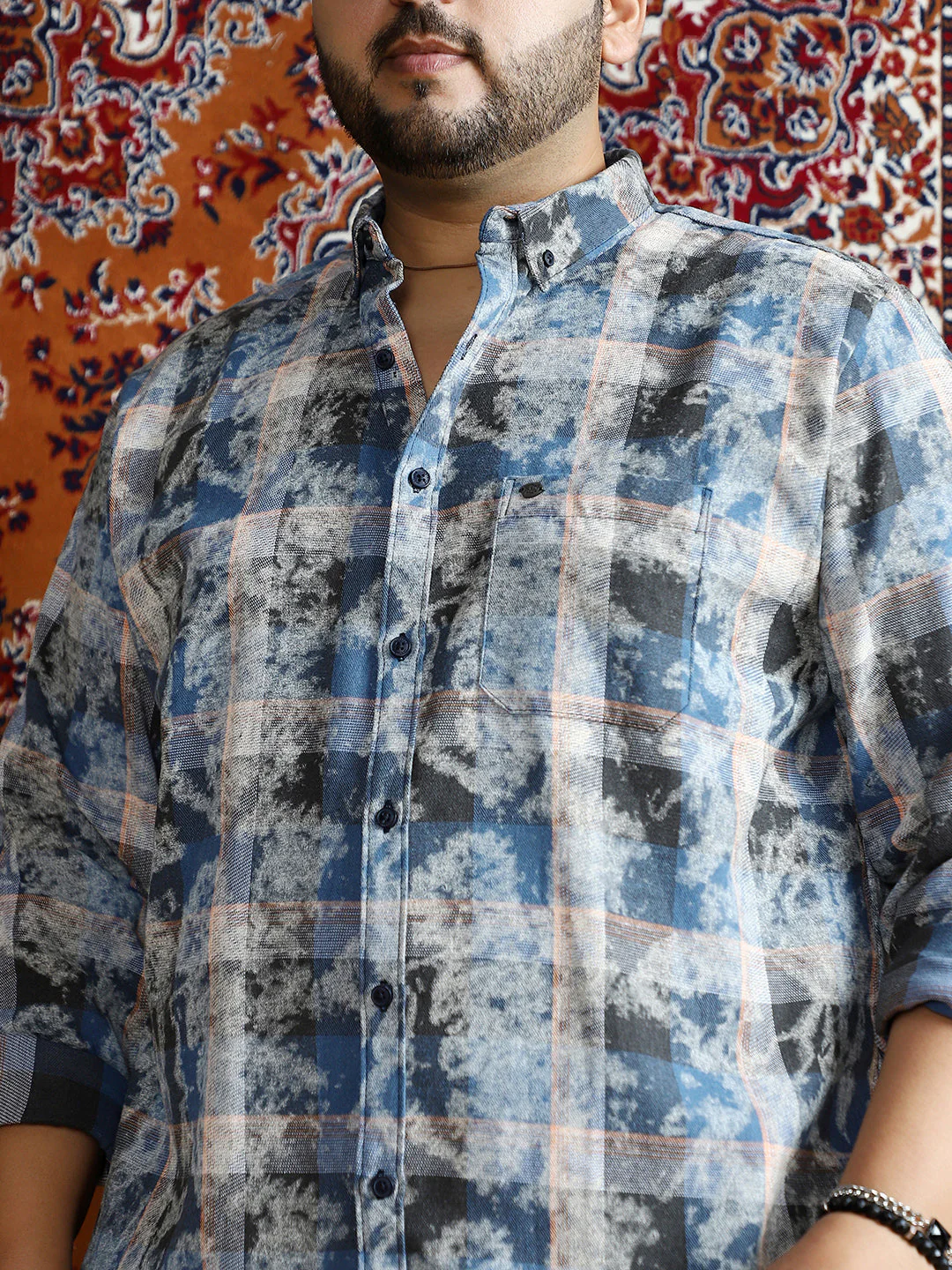 Faded-Plaid Regular Shirt - Image 7