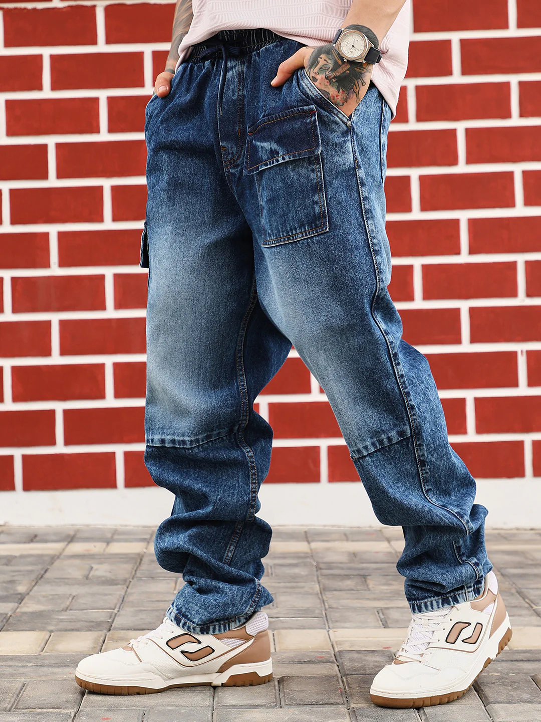Modular-Utility Panelled Denim Jeans - Image 3