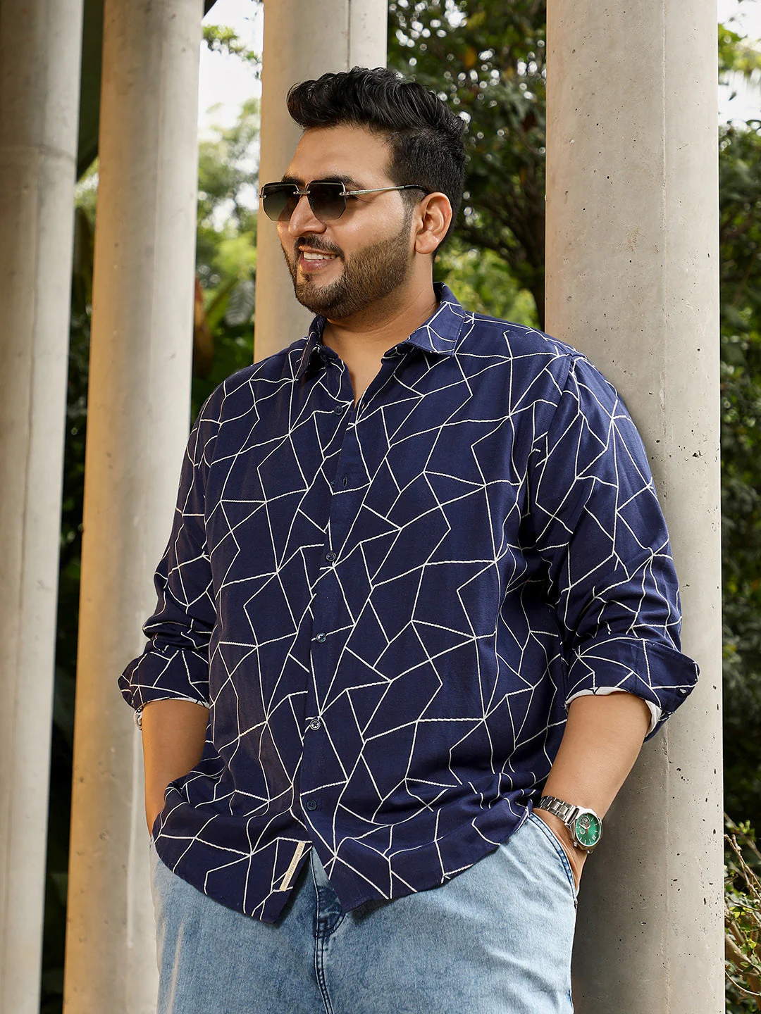 Mosaic-Jacquard Shirt