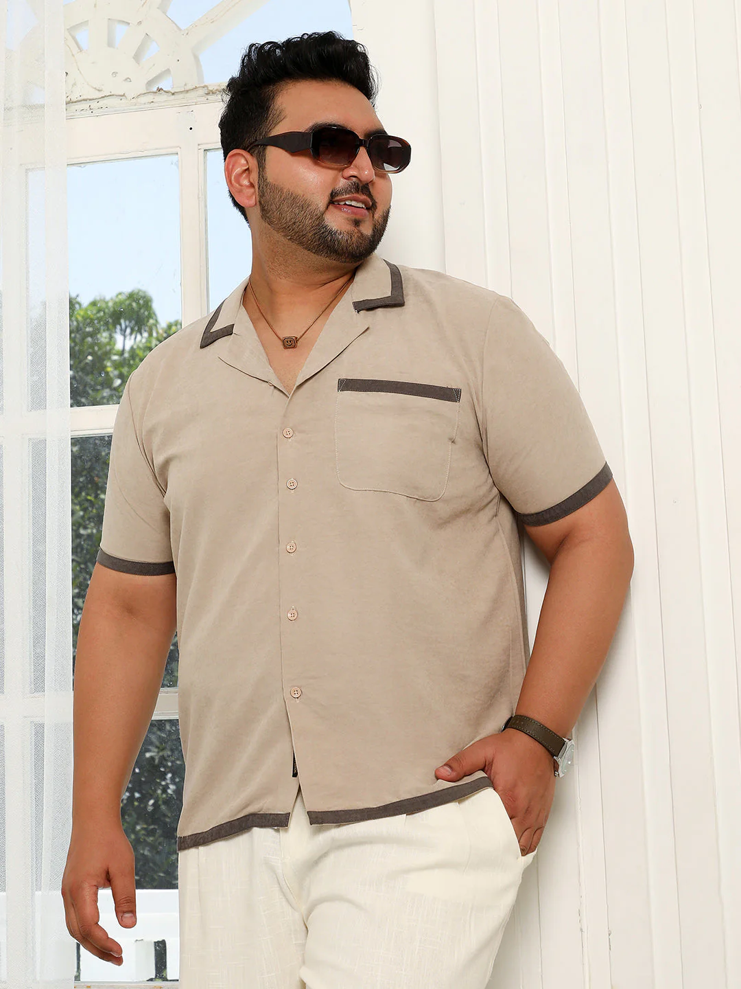 Contrast-Cuban Shirt