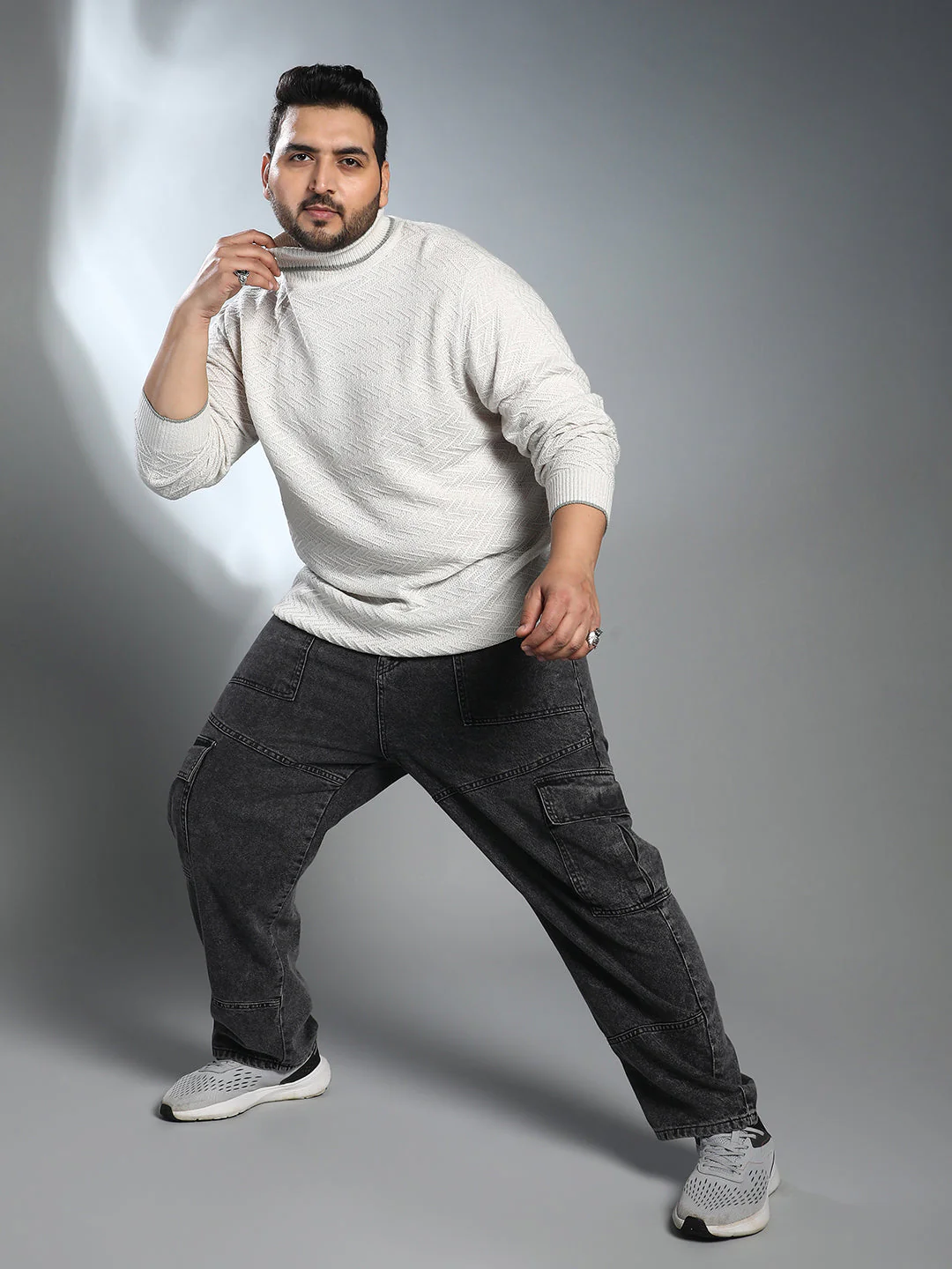 Herringbone Textured Pullover Sweater - Image 5