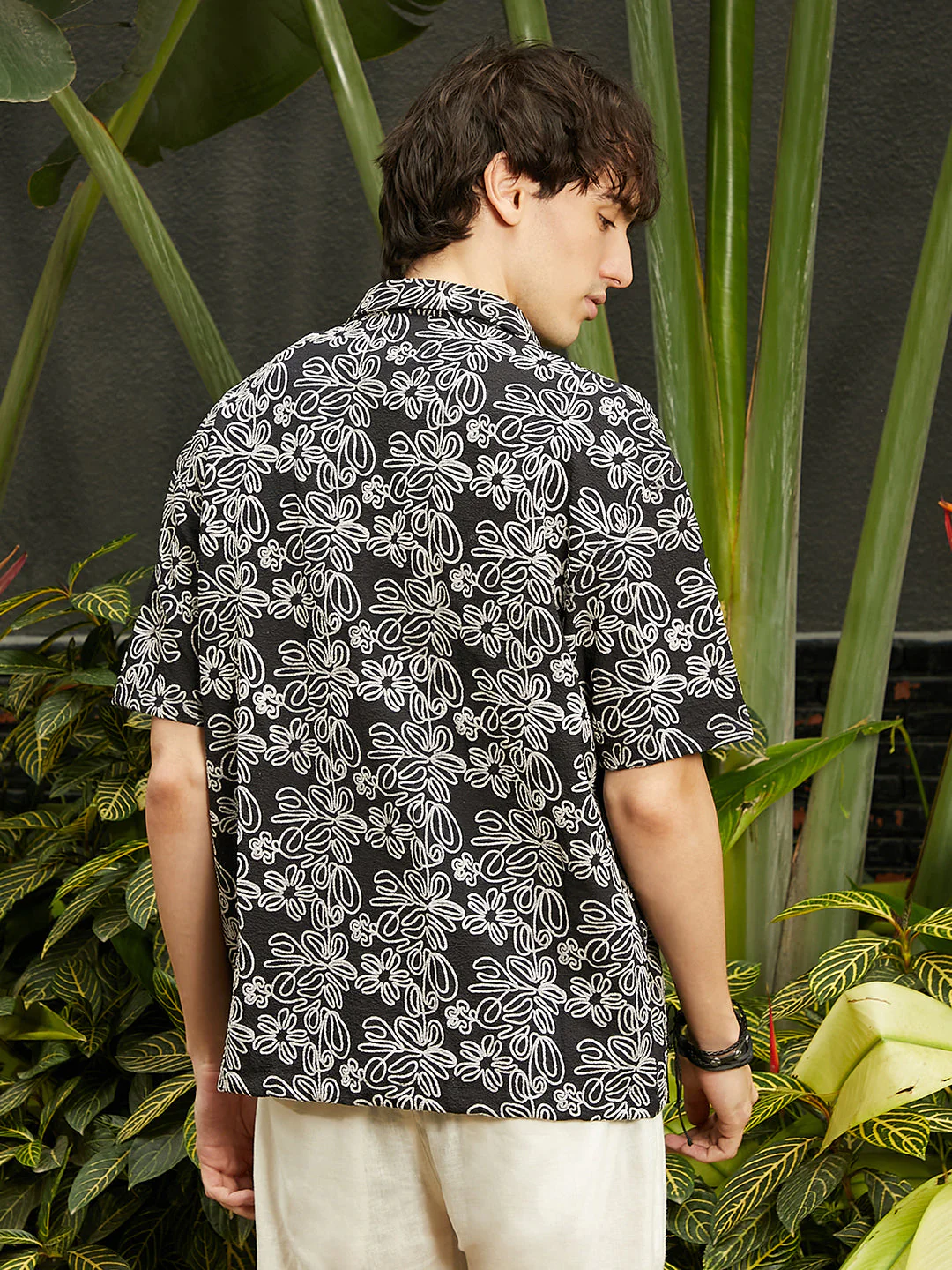 Floral-Lined Oversized Shirt - Image 4