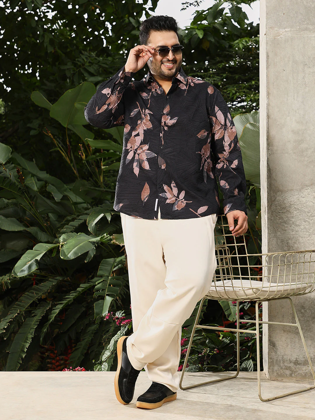 Imprinted Foliage Textured Shirt - Image 6