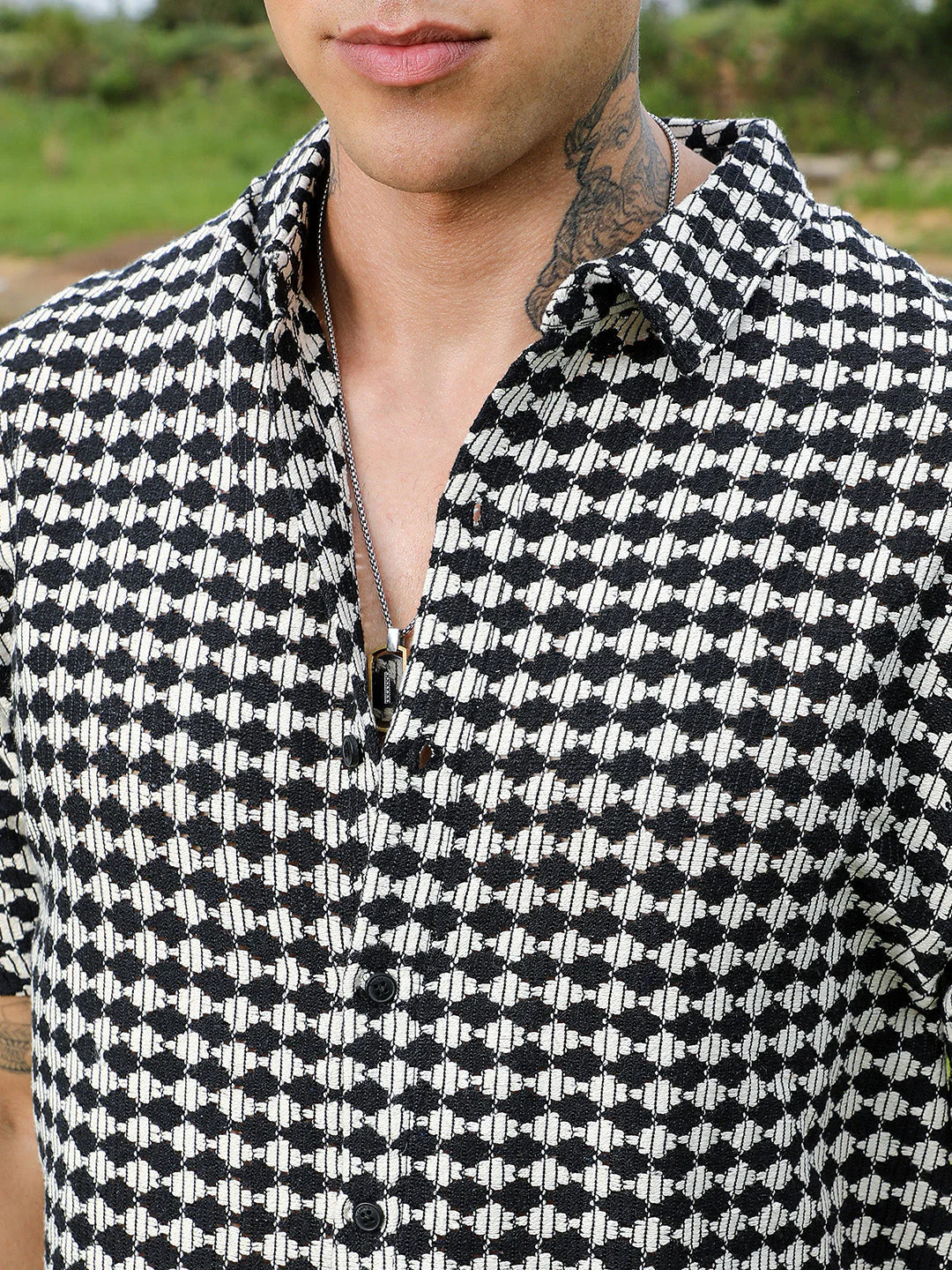 Lozenge-Striped Oversized Shirt - Image 12