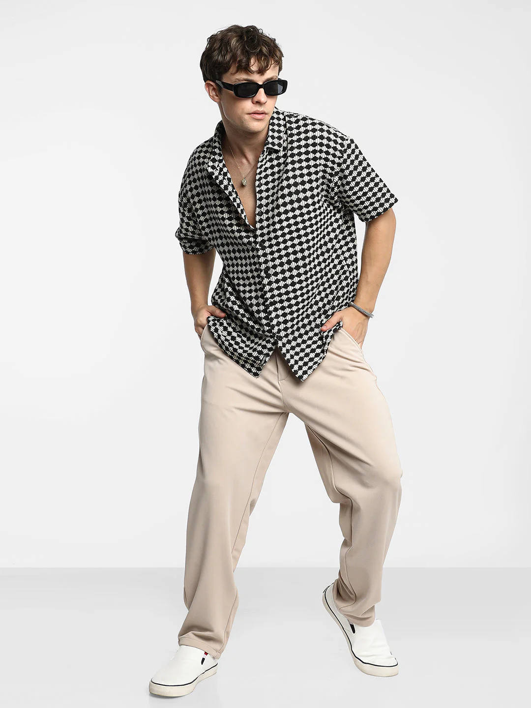 Lozenge-Striped Oversized Shirt - Image 5