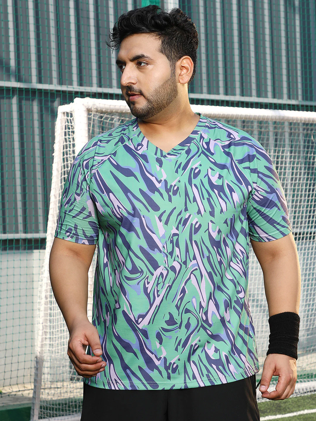 Abstract-Overlap Activewear T-Shirt - Image 2