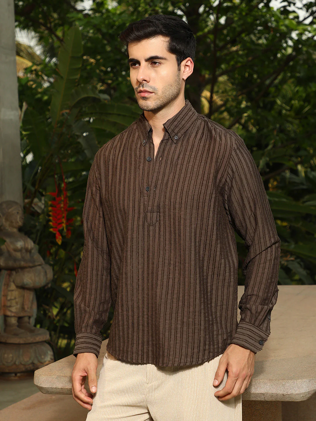 Edge-Lined Half-Placket Shirt - Image 3