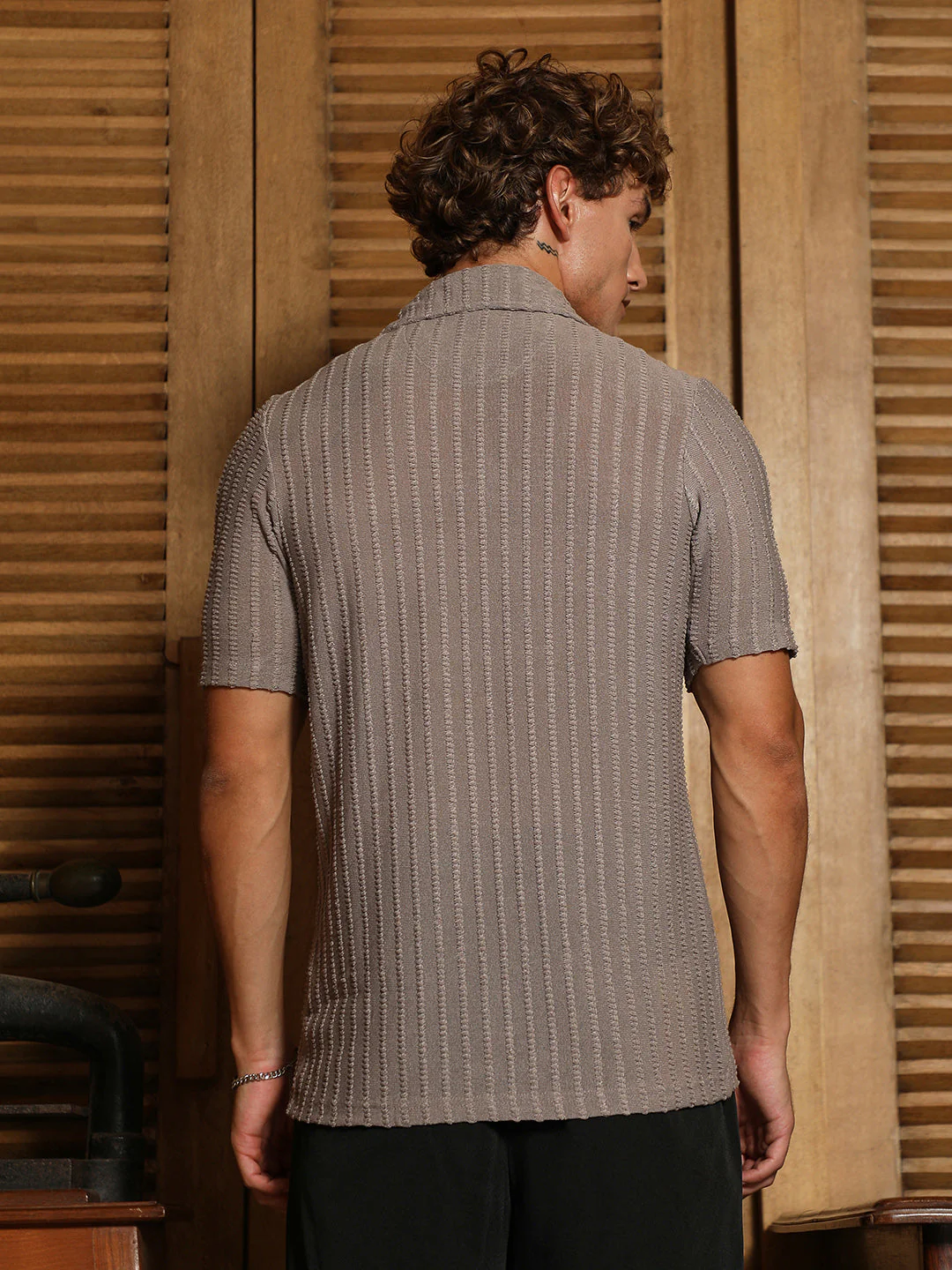 Cross-Stitch Stripe Knit Shirt - Image 4