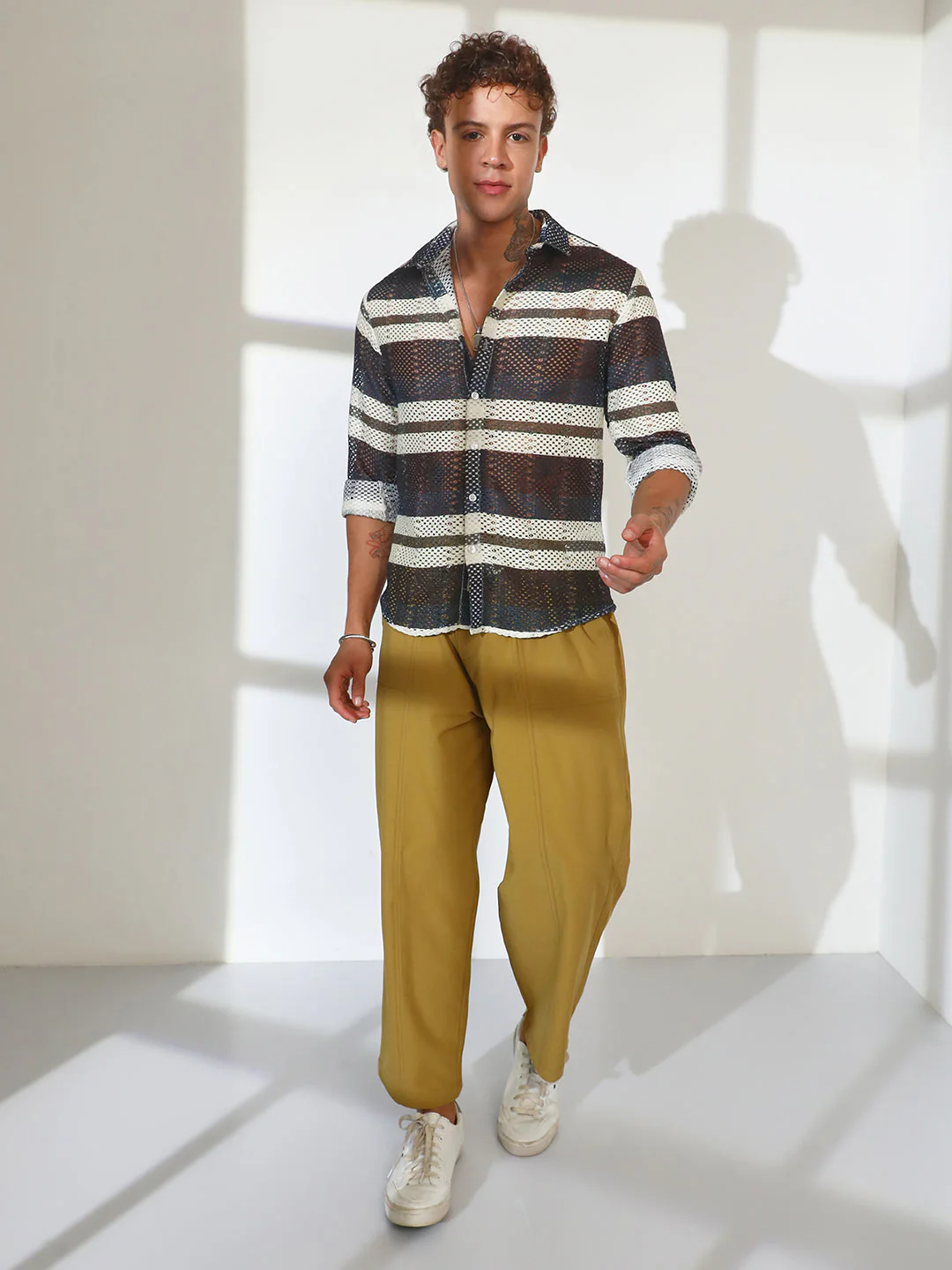 Contrast Panel Knit Shirt - Image 5