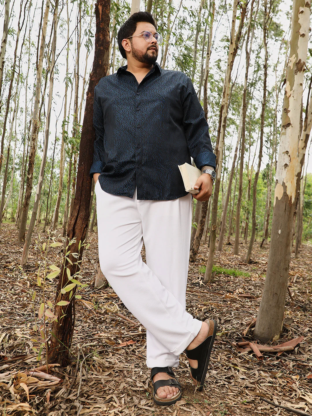 Contrast-Streaks Jacquard Shirt - Image 6