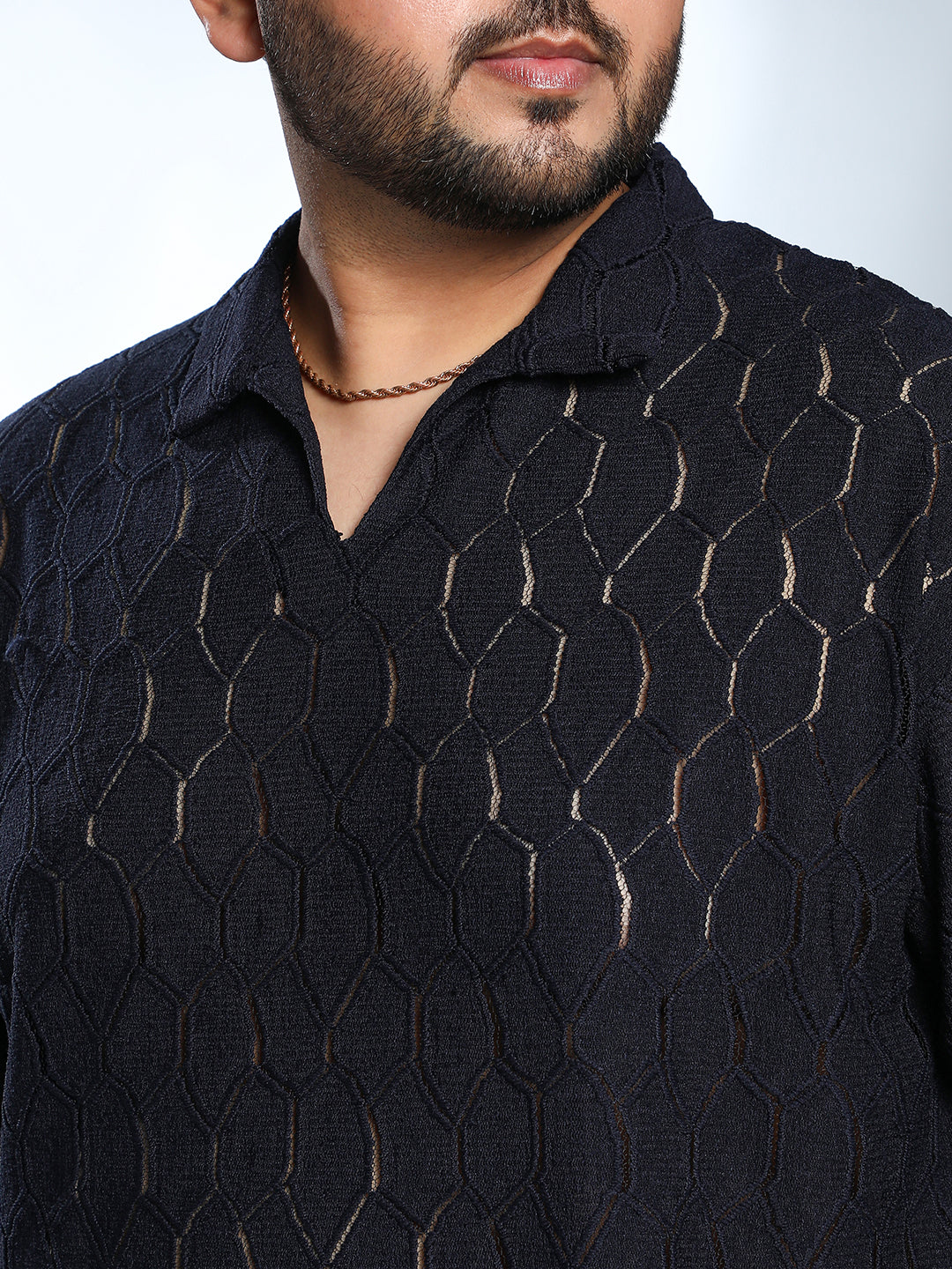 Honeycomb-Knit Polo T-Shirt - Image 2