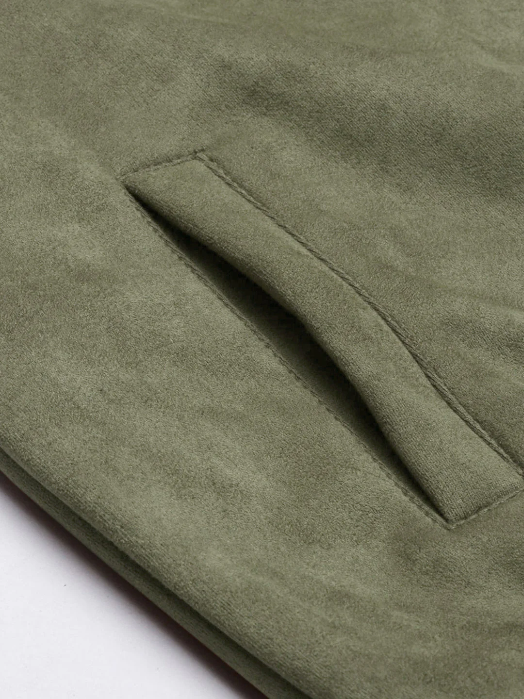 Fur-Lined Suede Bomber Jacket - Image 7