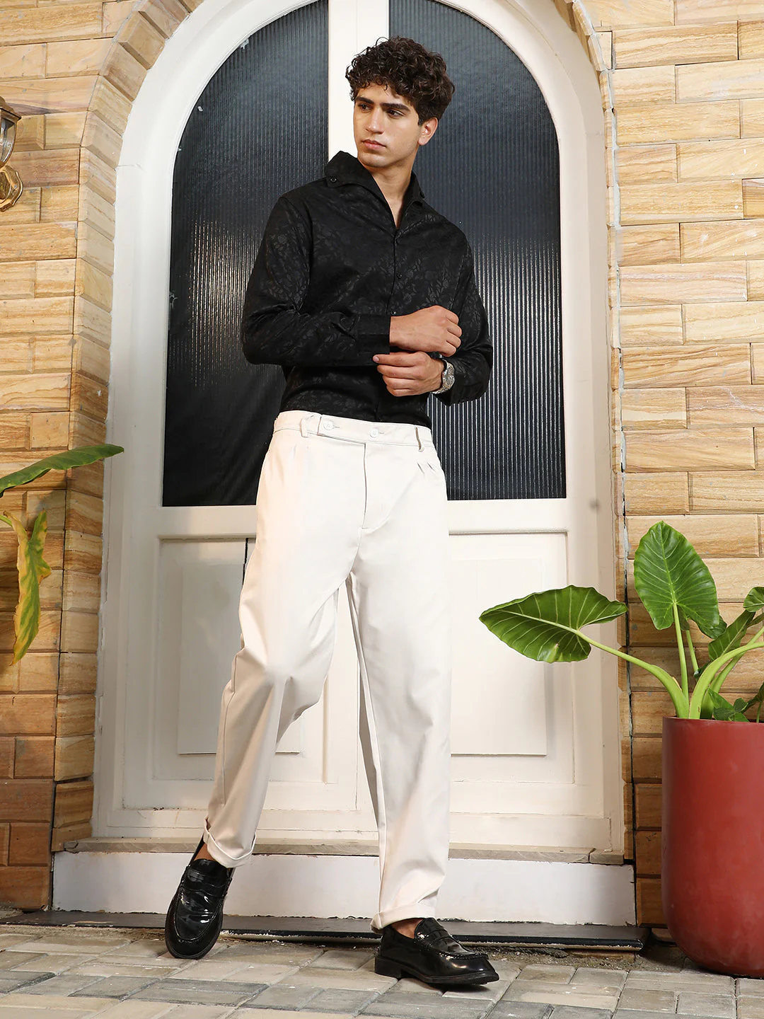 Extended-Waistband Cuffed Trousers - Image 5
