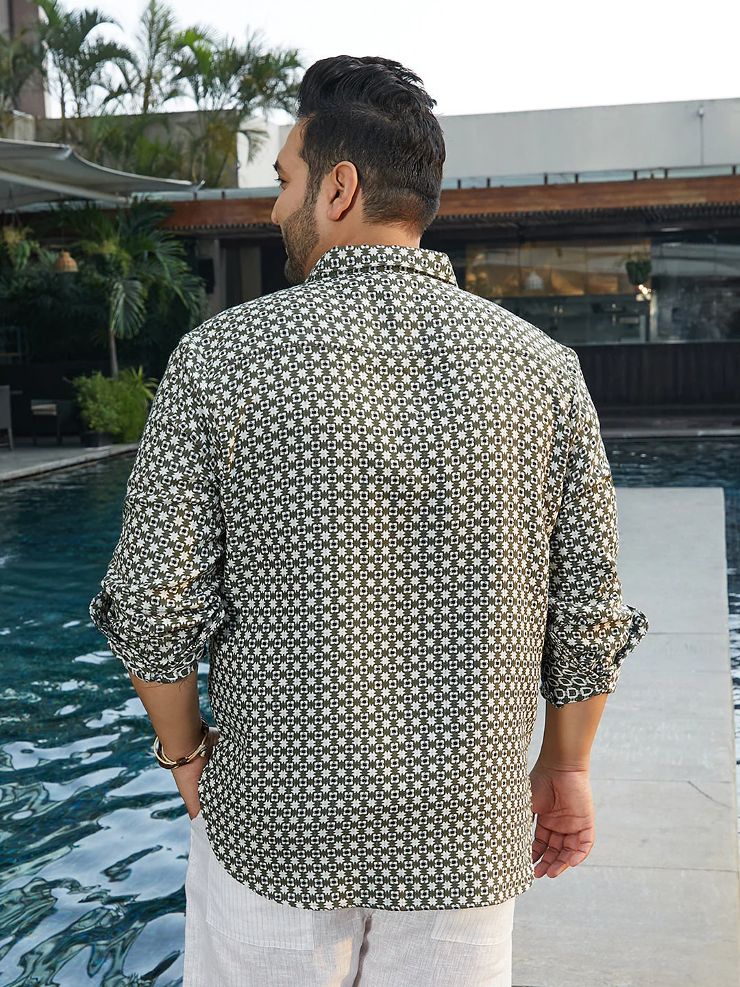Motif-Block Regular Shirt - Image 4