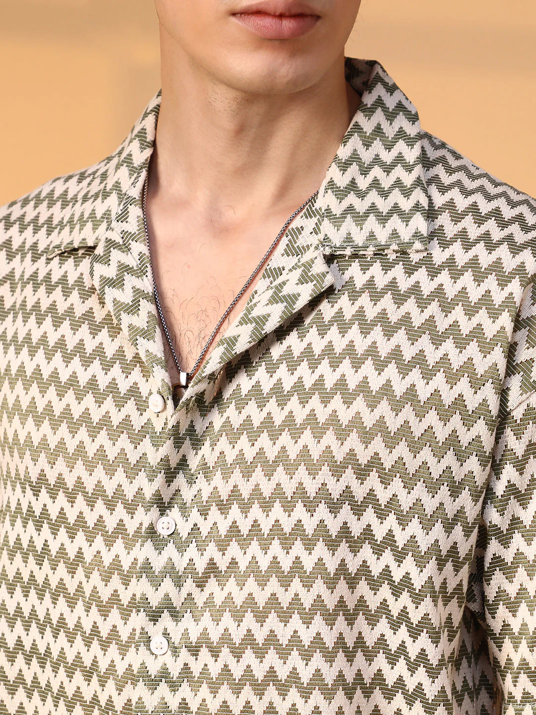 Chevron-Striped Oversized Shirt - Image 7