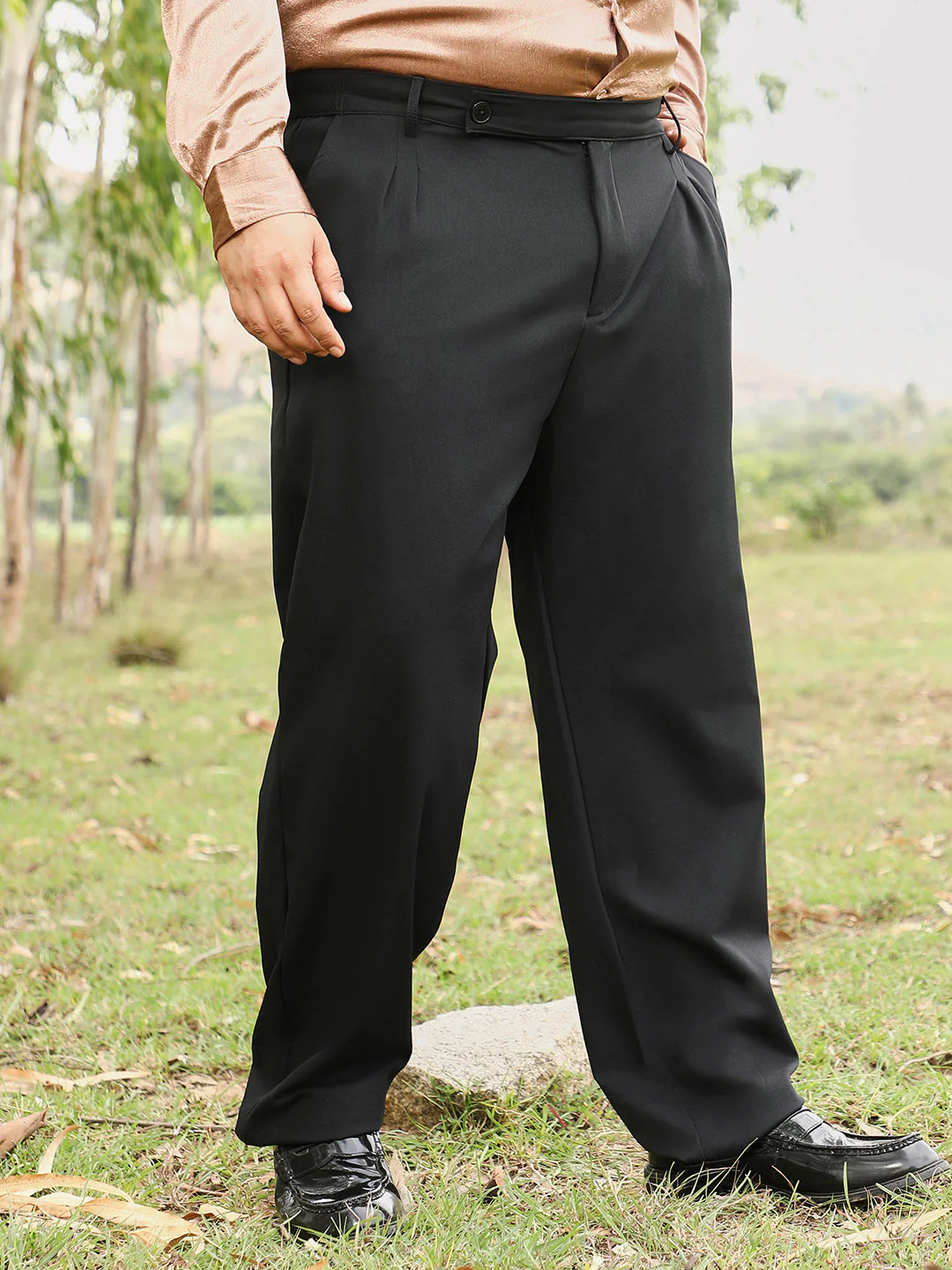Extended-Waistband Pleated Trousers - Image 3