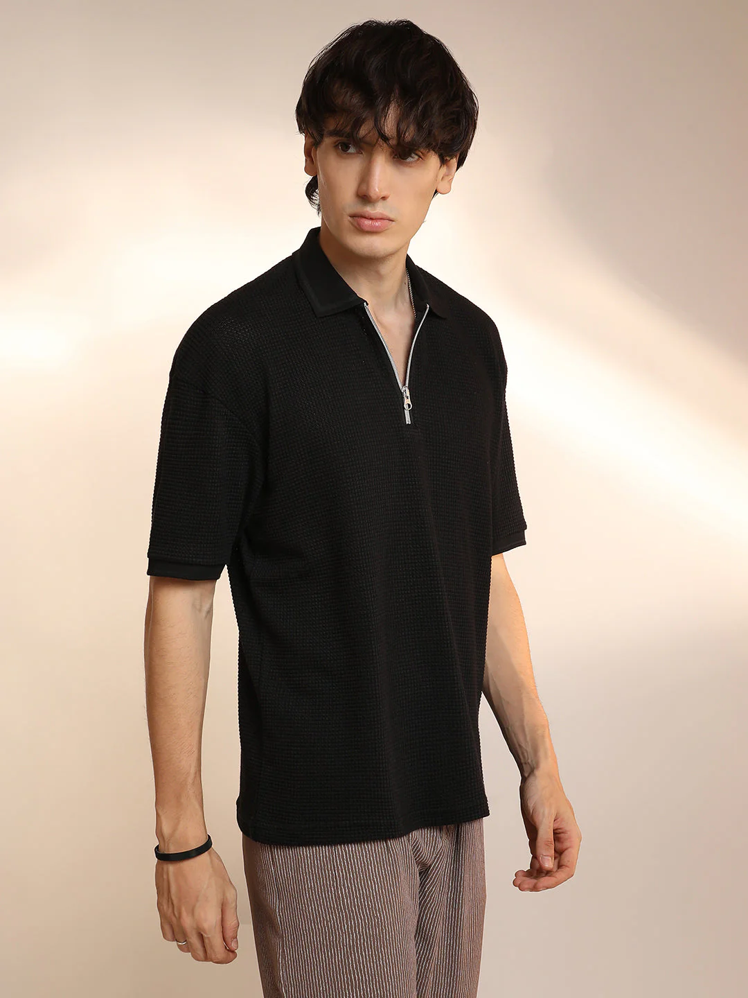 Micro-Waffle Polo T-Shirt - Image 3