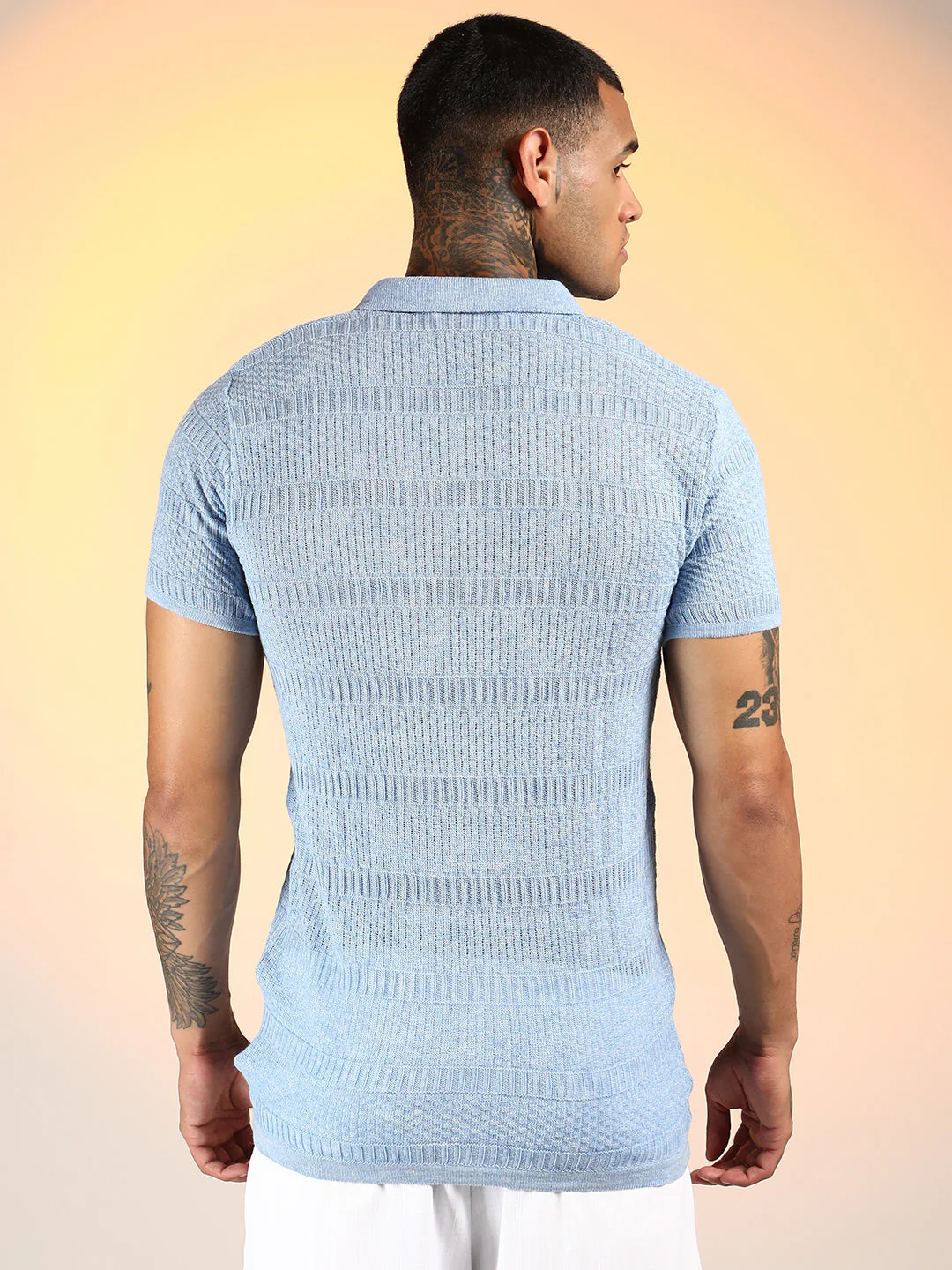 Brick-Ribbed Polo T-Shirt - Image 5