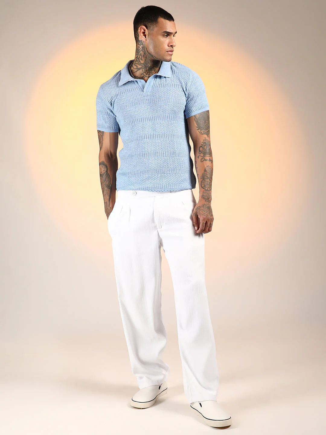 Brick-Ribbed Polo T-Shirt - Image 6